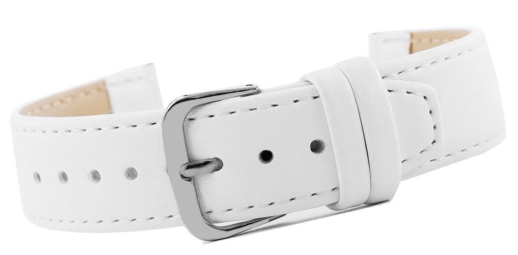 Pasek do zegarka CLASSIC - skóra 20 mm 4999-20XXL-3S Biały