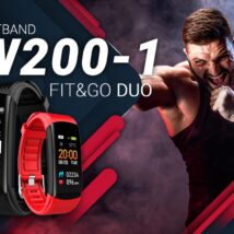 Smartband GIEWONT Fit&GO Duo GW200-1 – Black + Pasek Alert Red