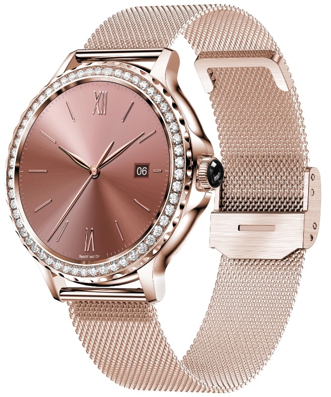 Smartwatch Damski Rubicon RNCF19-1 Różowe Złoto Bransoleta + Pasek - obrazek 3