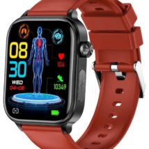 Smartwatch Męski Rubicon RNCF33 BLACK + Pasek Bordowy