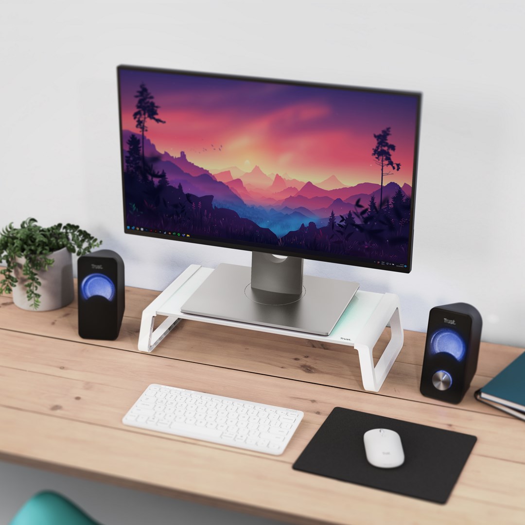 Podstawka pod monitor TRUST MONTA GLASS MONITOR STAND WHT (25351) - obrazek 4