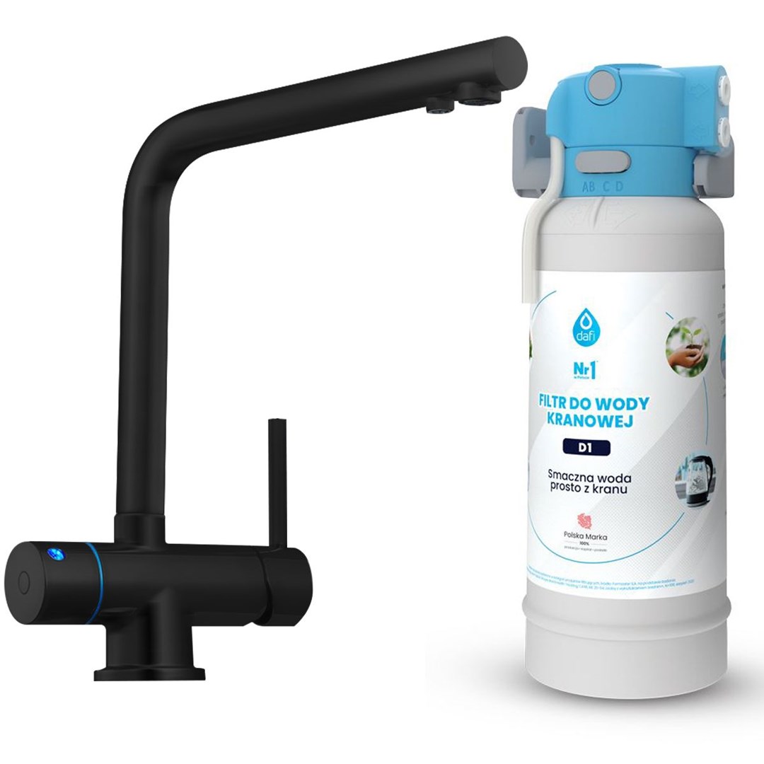 System filtrujący wodę kranową Dafi Flow Comfort D-1 z baterią trójdrożną HERO (czarna) - obrazek 3
