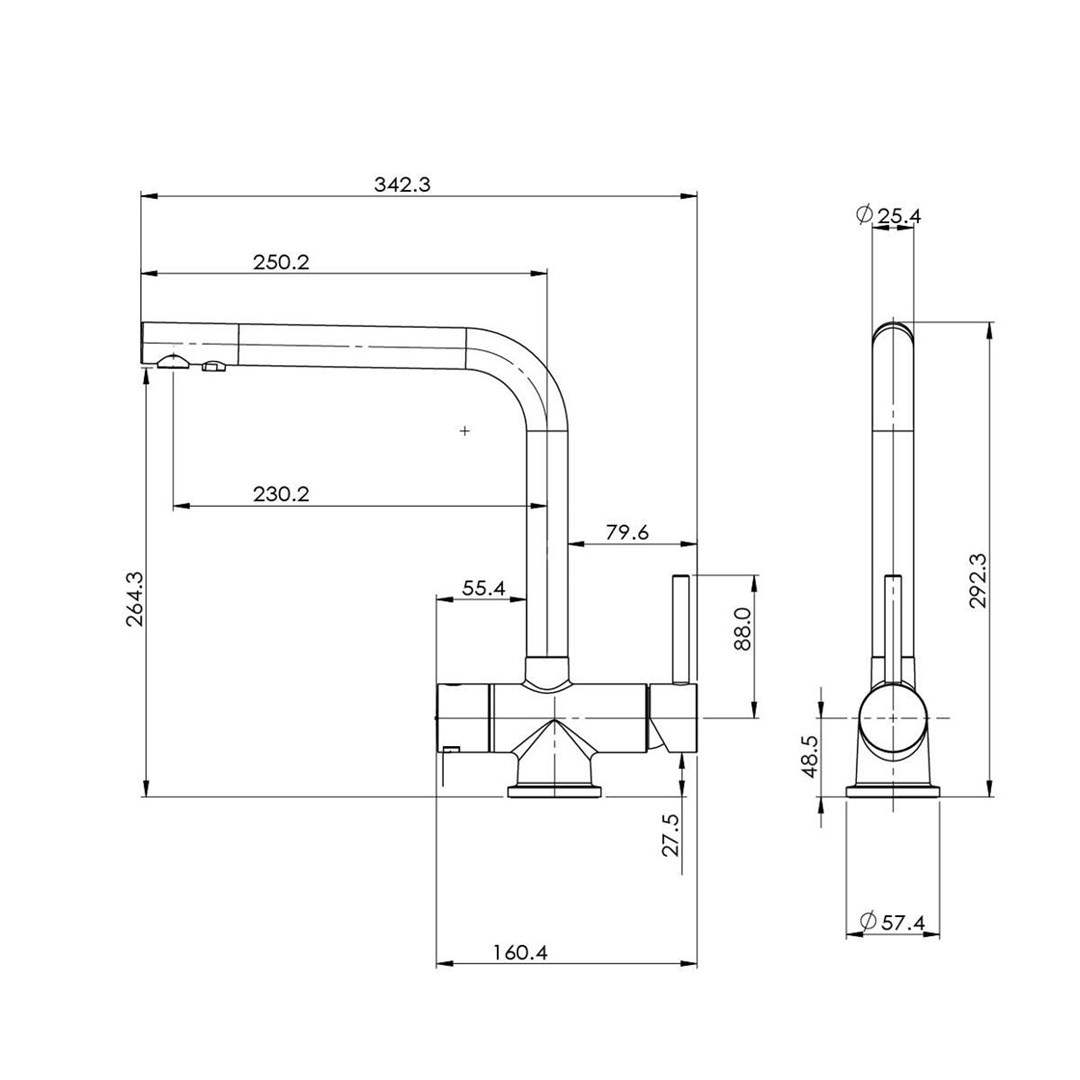System filtrujący wodę kranową Dafi Flow Comfort D-1 z baterią trójdrożną HERO (czarna) - obrazek 5