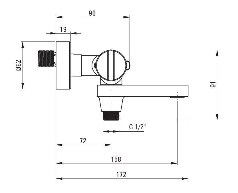 DEANTE Bateria wannowa termostatyczna ze składaną wylewką BCH_01BT - obrazek 3