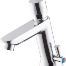 Bateria umywalkowa czasowa z regulacją temperatury – bez zamknięcia odpływu