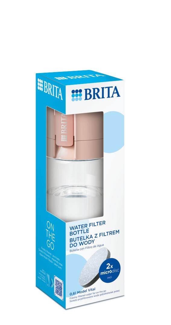 Butelka filtrująca Brita Vital pastelowa brzoskwinia 2 dyski - obrazek 3