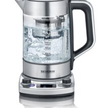 SEVERIN CZAJNIK ELEKTRYCZNY SZKŁO-STAL, REG. TEMPERATURY, SITKO DO HERBATY, AUT. PROGRAM, KONTROLER STRIX, 1,7L 3000W WK3422
