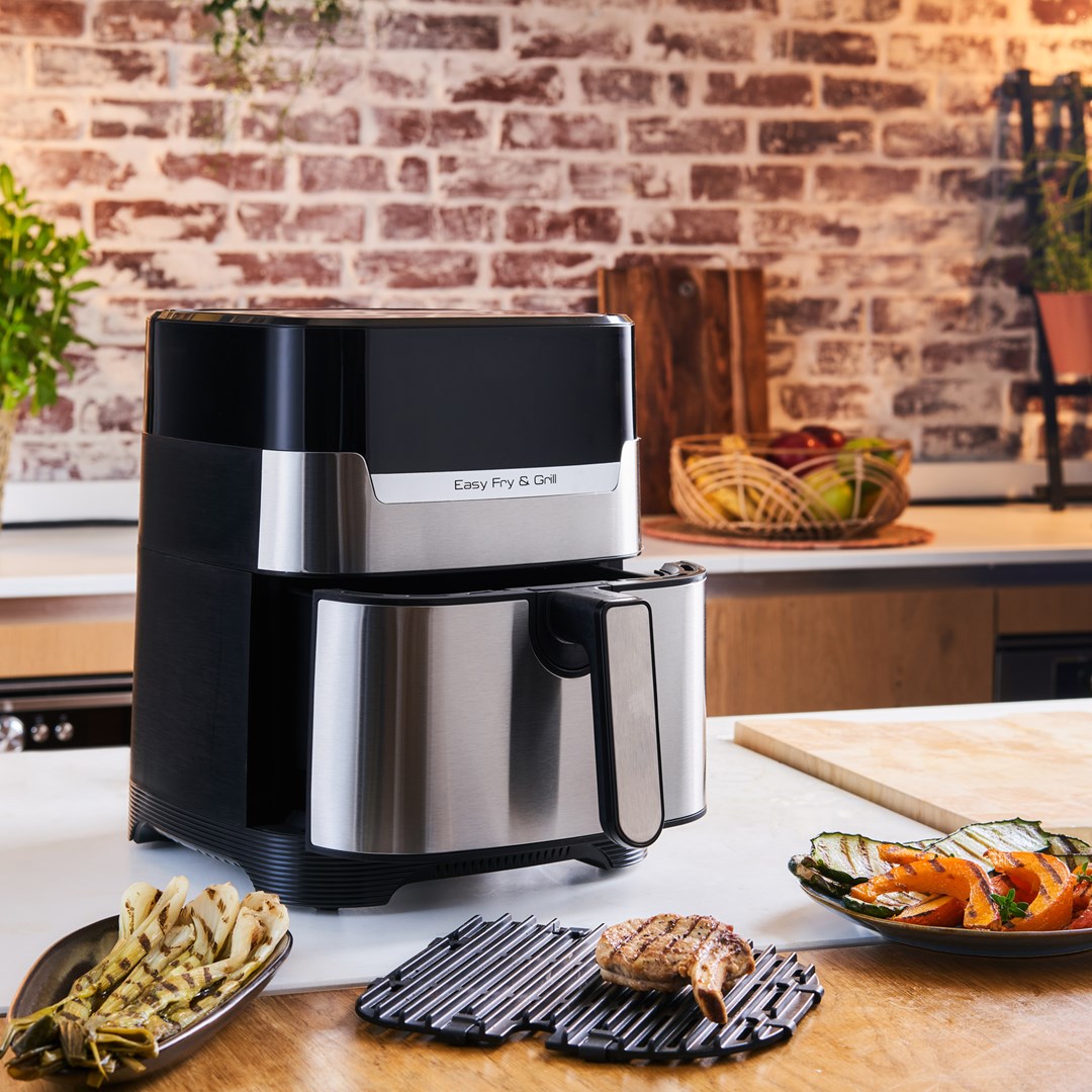 Tefal Easy Fry & Grill EY505D Pojedyńczy 4,2 l Autonomiczny 1550 W Frytkownica na gorące powietrze Stal nierdzewna - obrazek 8