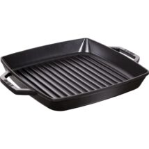 Kwadratowa patelnia żeliwna grillowa STAUB z dwoma uchwytami 40511-683-0 – czarna 28 cm