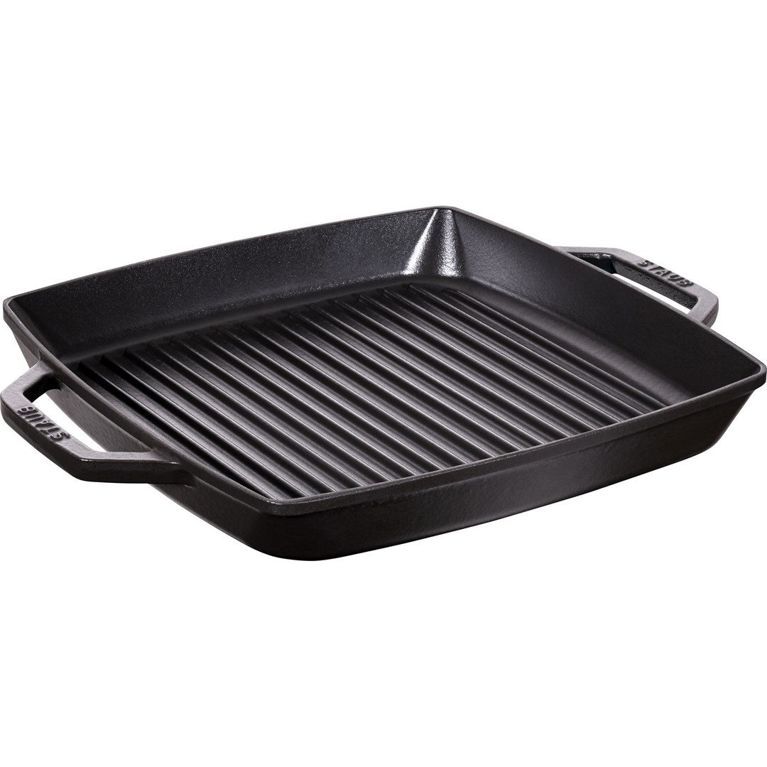 Patelnia żeliwna STAUB 40511-783-0 kwadratowa grillowa z dwoma uchwytami 33cm czarny - obrazek 4