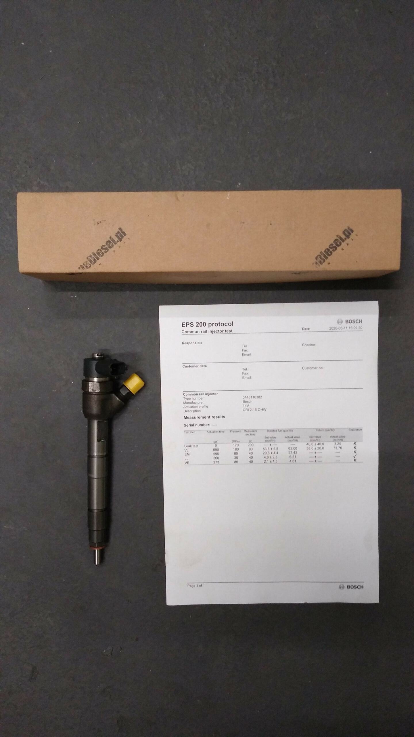 Wtryskiwacz – VW Golf V GTI 2.0 TFSI – 0445110236