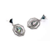 KOLCZYKI BLUE OPAL STONE WYSADZANE KRYSZTAŁKAMI