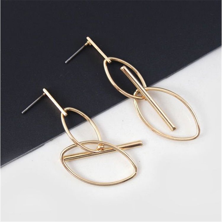 KOLCZYKI MODUŁOWE ŁEZKI ZŁOTE