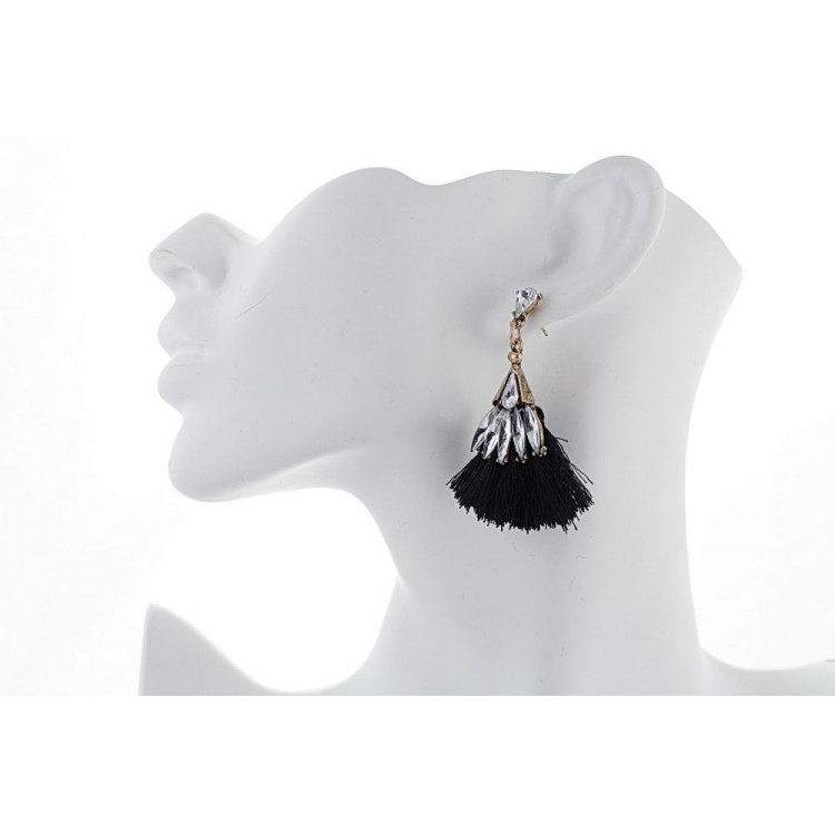 KOLCZYKI CHWOSTY HIMALAI CZARNE K749CZ