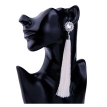 KOLCZYKI CHWOSTY BIAŁE K844