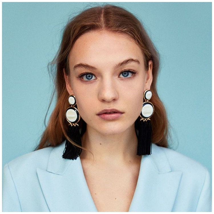 KOLCZYKI CHWOSTY KREMOWE K942K