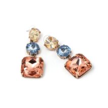 Kolczyki wiszące kolorowe kryształki K997