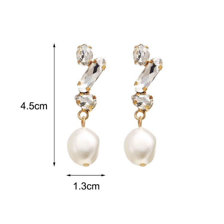 Kolczyki wiszące perły kryształ K1163 - obrazek 3