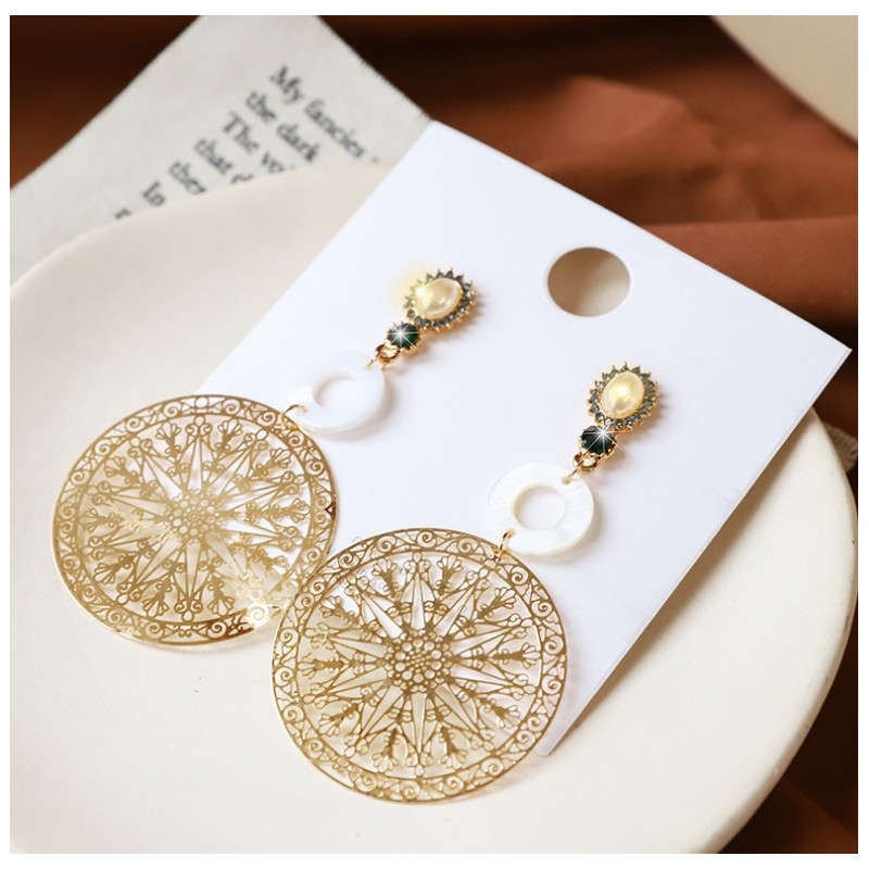 Kolczyki wiszące duże wyraziste K1244 - obrazek 3