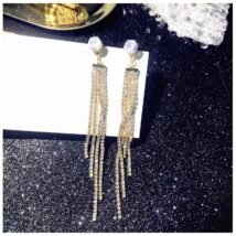 Kolczyki wiszące dżetowe, kryształowe, cyrkonie K1227Z