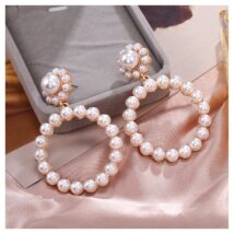 KOLCZYKI wiszące OVAL PEREŁKI K1603