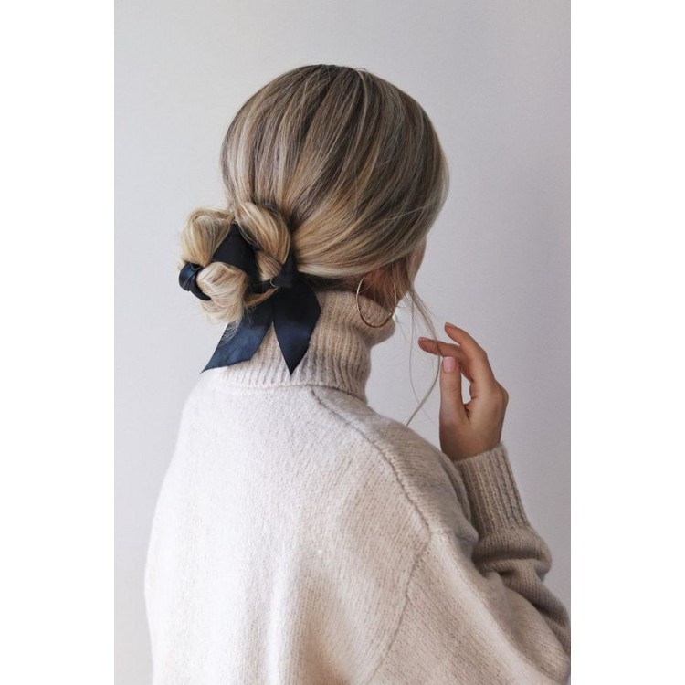 Gumka do włosów apaszka krótka czarna PIN UP GUM75CZ - obrazek 3