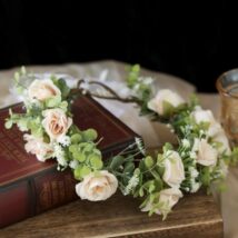 Wianek, opaska do włosów z kwiatów, wianuszek delikatny BOHO W89