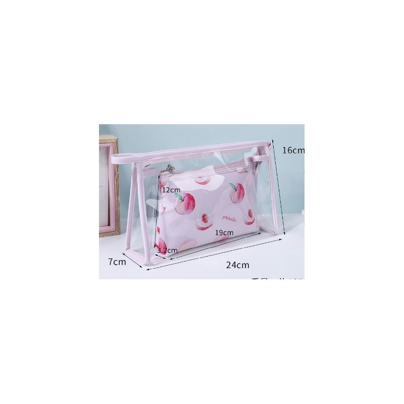 Kosmetyczka rozkładana brzoskwinki 2w1 kuferek KS67 - obrazek 3