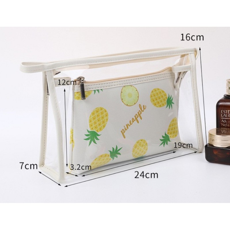 Kosmetyczka rozkładana ananasy 2w1 kuferek KS68 - obrazek 3
