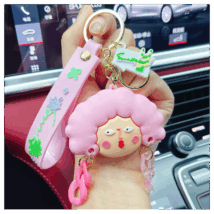 Brelok do kluczy Głowa Loki róż BRL280