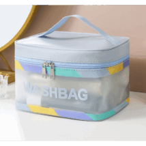 Kosmetyczka rozkładana WASHBAG kuferek niebieska KS73