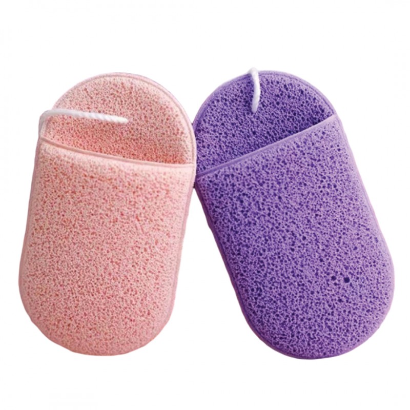 Gąbeczka do mycia twarzy na mokro, delikatny peeling 6,5x11cm 2 szt GB09