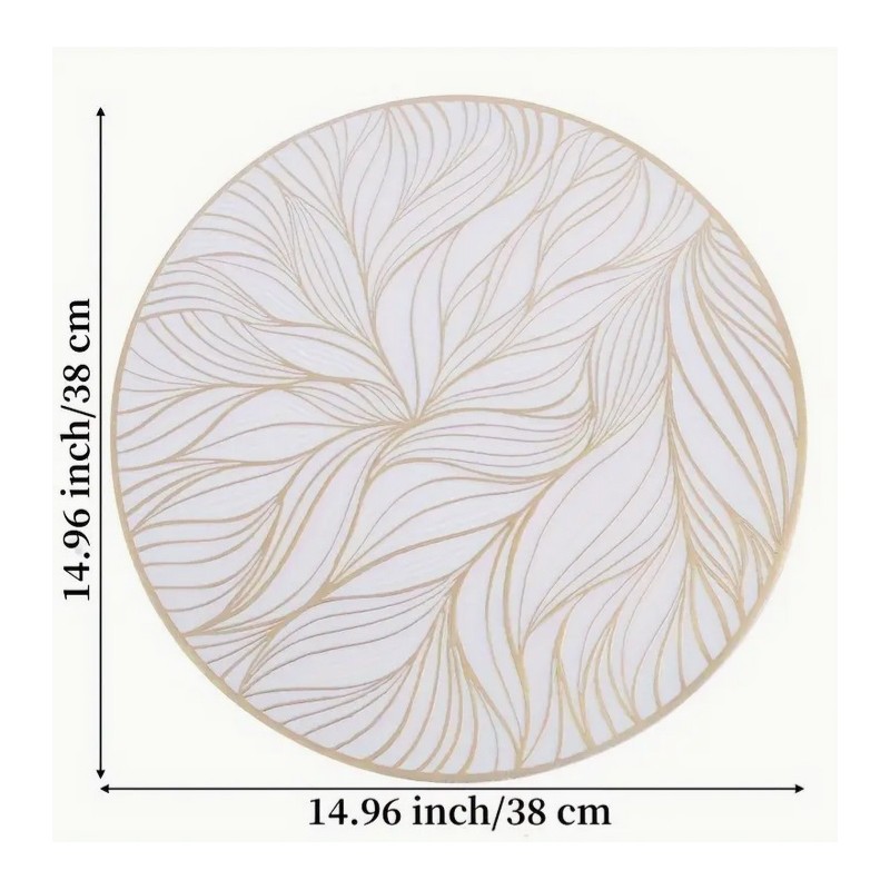 Podkładka na stół 38 cm złota okrągła MP43 - obrazek 3