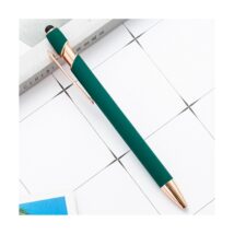 Długopis metalowy, tusz czarny, touch pen soft touch zieleń DL03