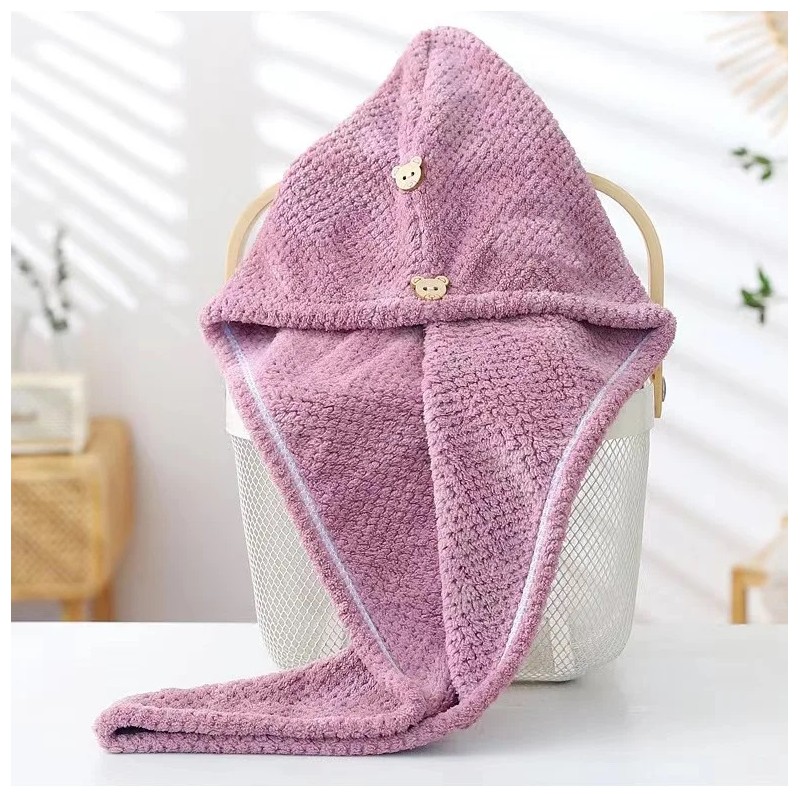 Ręcznik kapturek do włosów beżowy 65 x 25 cm REC52WZ3 - obrazek 3