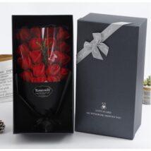 Bukiet zapachowych mydlanych róż – 18 szt. w ozdobnym pudełku, BUK04CZE