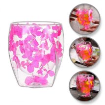 Szklanka termiczna z hortensją w środku róż z bielą 250 ml 1szt SZK90