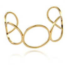 Bransoletka na rękę stal chirurgiczna pozłacana 14k złotem, regulowana BST1529