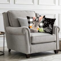 Lniana poszewka na poduszkę 45 x 45 cm KRÓLICZEK Black & white POD234