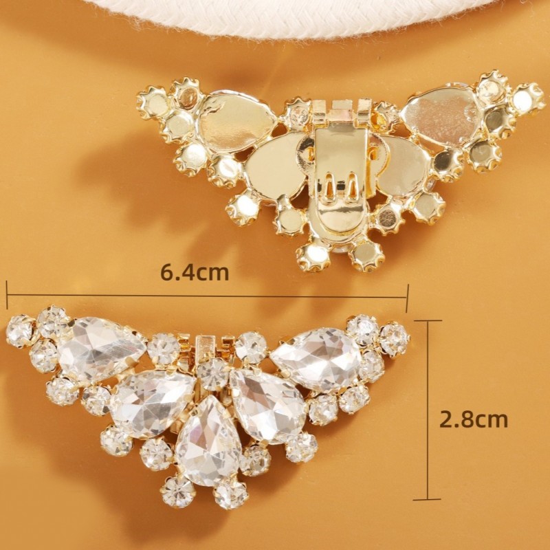 Klipsy do butów z kryształkami, cyrkoniami 2 szt. KDB48 - obrazek 3