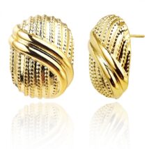 Kolczyki ze stali szlachetnej platerowane 14k złotem owalne KST3384