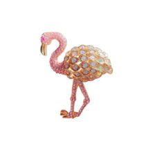 Broszka ozdobna kryształki flaming różowy BZ194