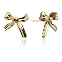 Kolczyki ze stali szlachetnej platerowane 14k złotem, sztyft KOKARDY KST3371