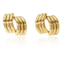 Kolczyki ze stali szlachetnej platerowane 14k złotem, sztyft KST3325