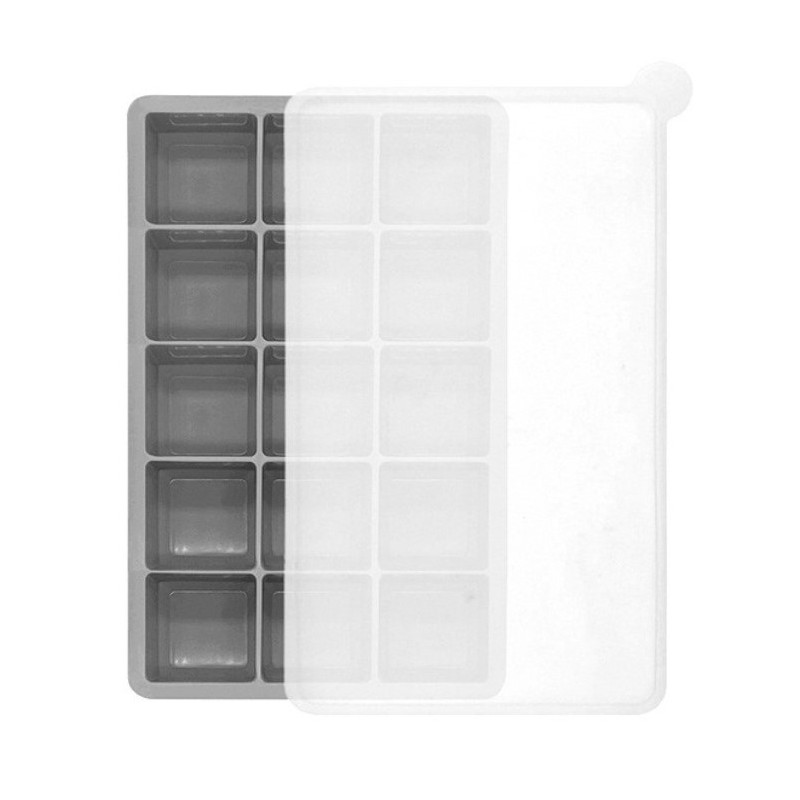 Foremki silikonowe do kostek lodów 15 kostek, szary FNL04