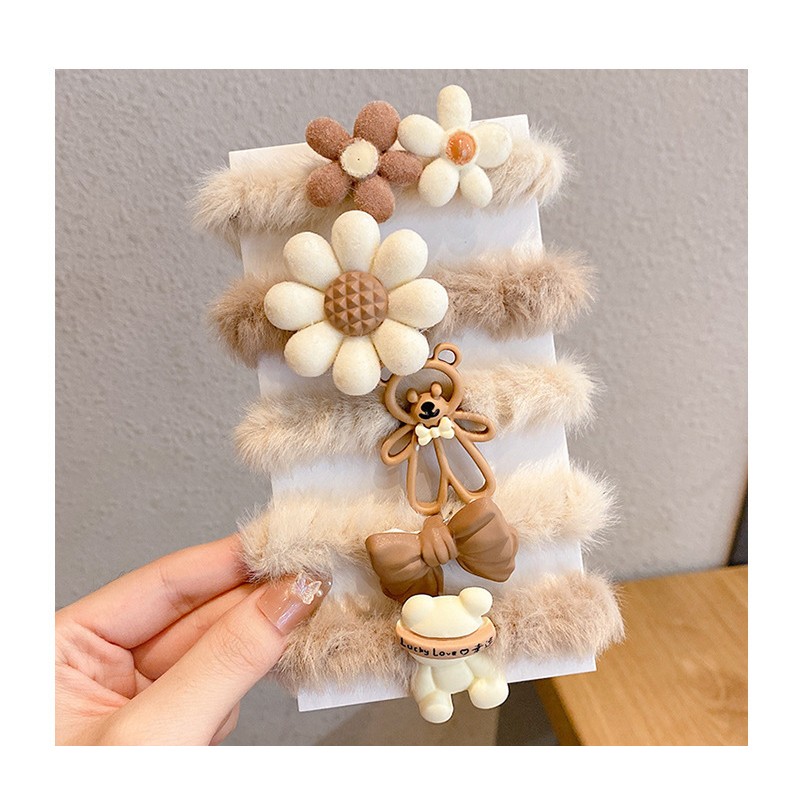 Zestaw frotek gumek do włosów 5w1 na plakietce PUCHATE GUM174