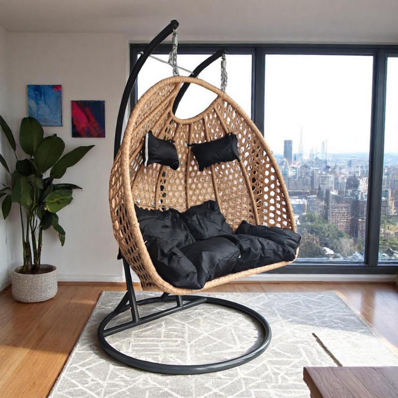 Fotel wiszący, huśtawka kokon z poduszkami DWUOSOBOWY KR34 - obrazek 3