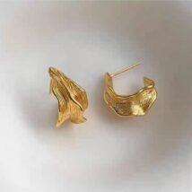 Kolczyki wiszące srebro platerowane 14k złotem, srebro S925 KST3392