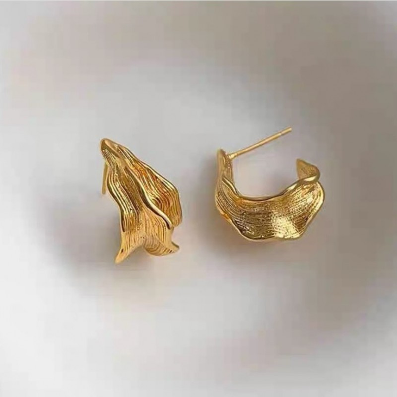 Kolczyki wiszące srebro platerowane 14k złotem, srebro S925 KST3392