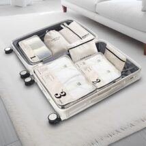 Zestaw podróżny 7 szt kosmetyczek saszetek organizerów czarnych KS142CZ